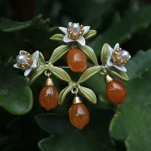 orange blossom brooch floral