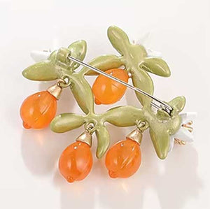 orange blossom brooch back view