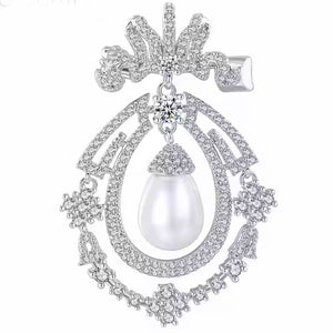 silver pearl brooch