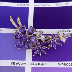 purple flowe brooch resene