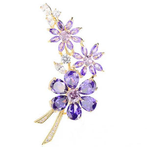 purple flowe brooch