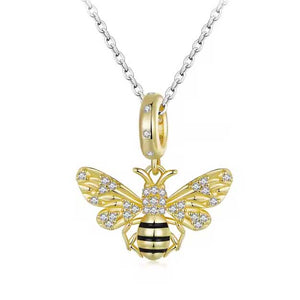 gold bee charm necklace