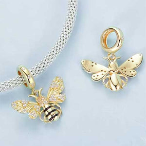 gold bee charm bracelet