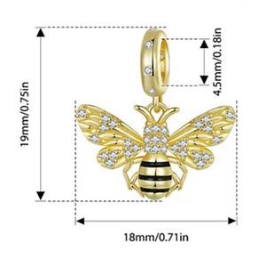 gold bee charm dimensions