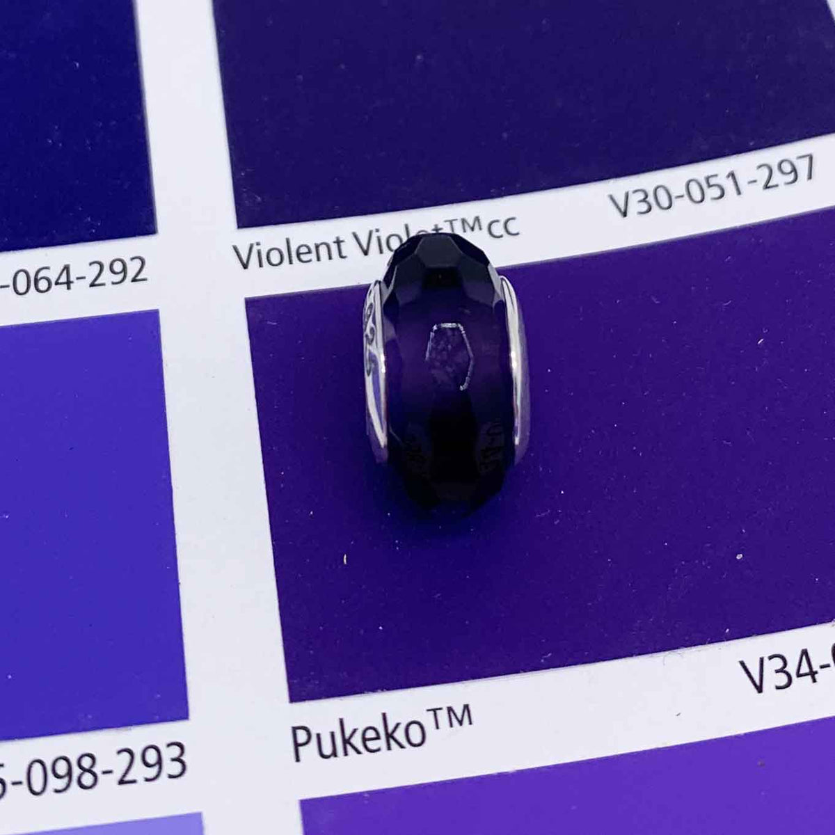 purple silver charm bead resene