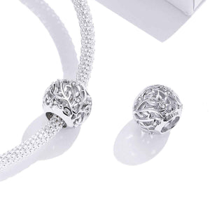925 Sterling Silver Charm with Vines and CZ Diamonds