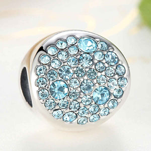 925 Sterling Silver Blue Charm with text "Dream"