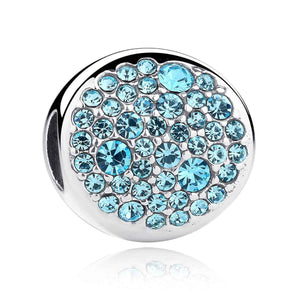 925 Sterling Silver Blue Charm with text "Dream"