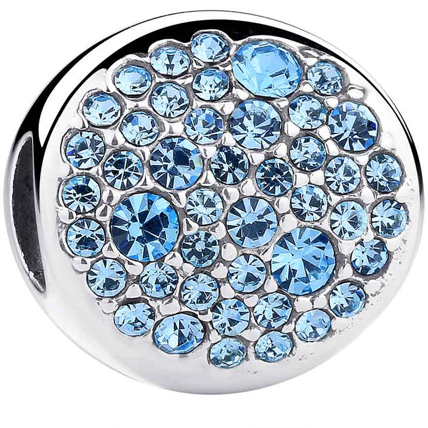 925 Sterling Silver Blue Charm with text "Dream"