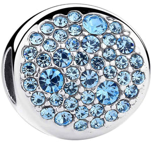 925 Sterling Silver Blue Charm with text "Dream"