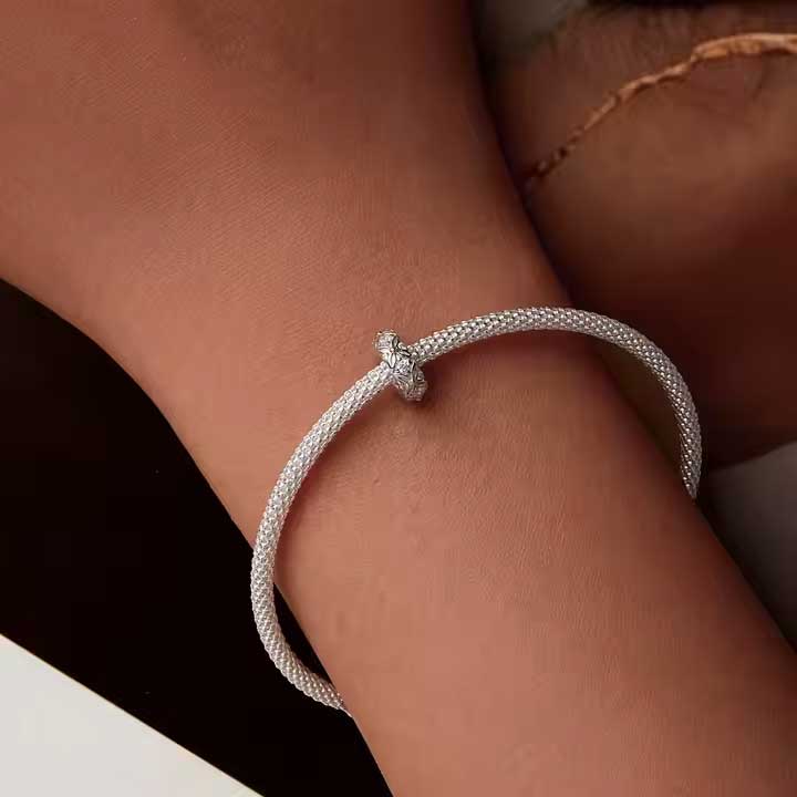 silver scroll spacer frenelle