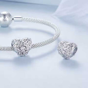 silver heart charm for charm bracelet