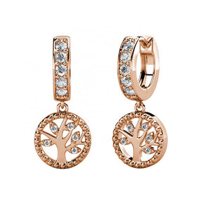 Rose Gold 'Tree of Life' Crystal Earrings "Aspen"