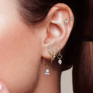 18K Gold TINY Crystal Stud Earring "Bindi"