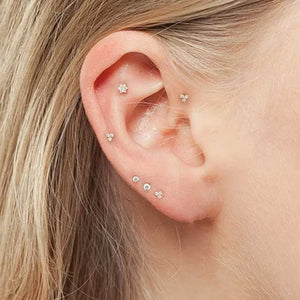 18K Gold TINY Crystal Stud Earring "Bindi"