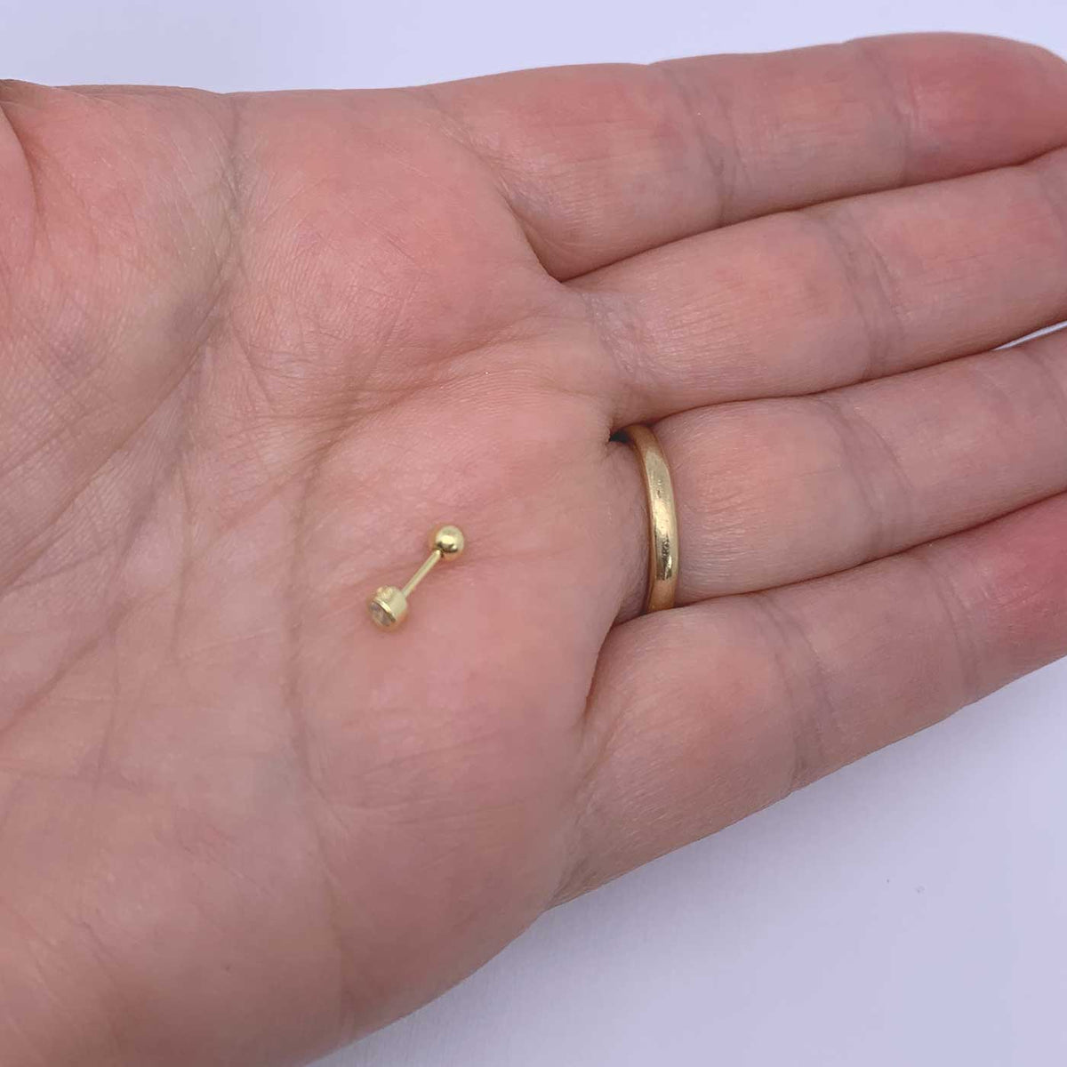 18K Gold TINY Crystal Stud Earring "Bindi"