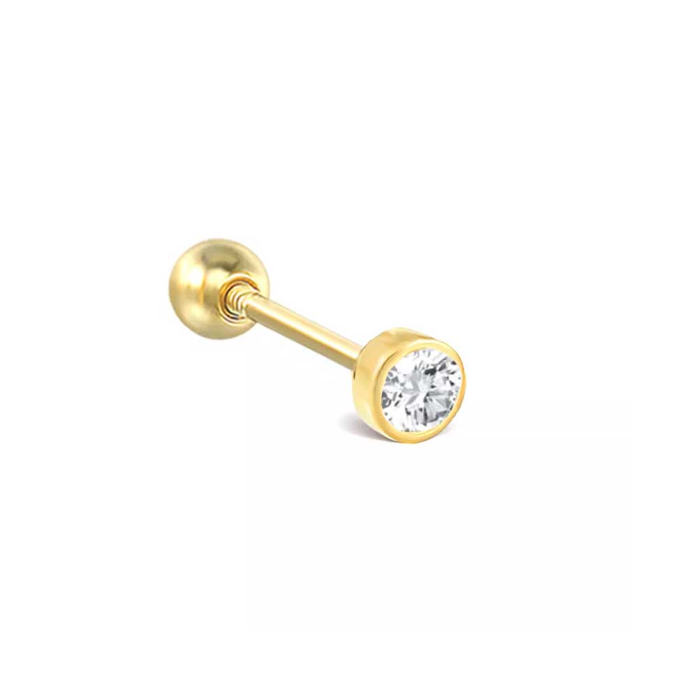 18K Gold TINY Crystal Stud Earring "Bindi"