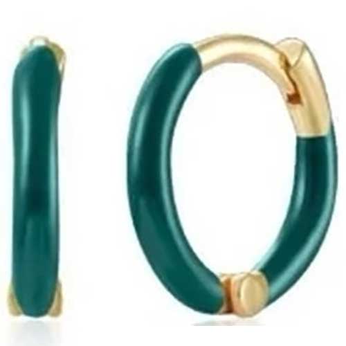 Green gold huggie hoop earrings jewellery frenelle