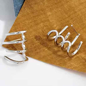 silver multiple hoop earrings jewellery