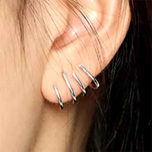 silver multiple hoop earrings