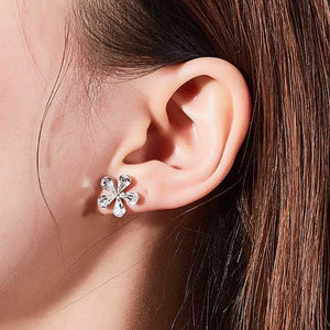 925 Sterling Silver CZ Diamond Flower Stud Earrings "Natalie"