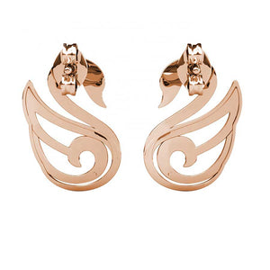 Rose Gold Premium Crystal Stud Earrings in swan shape "Swan"