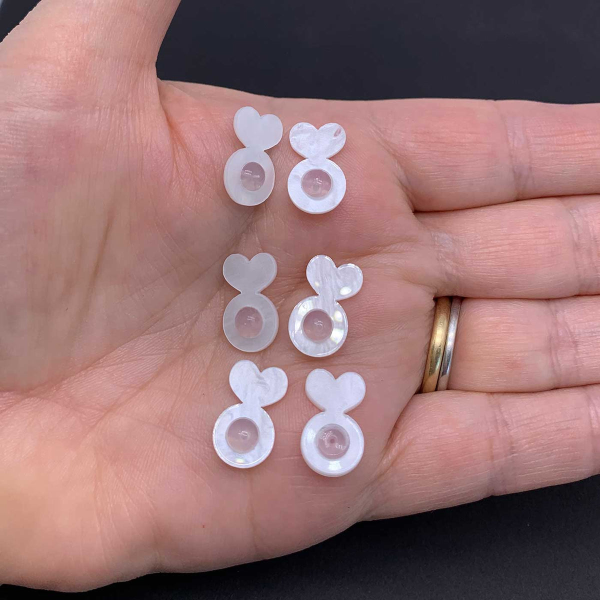 3 Pairs White Acrylic Earring Back Lifters