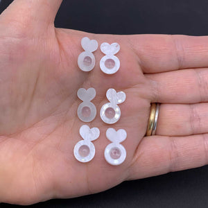 3 Pairs White Acrylic Earring Back Lifters