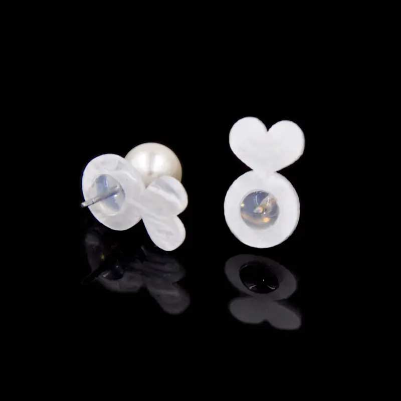 3 Pairs White Acrylic Earring Back Lifters