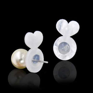 3 Pairs White Acrylic Earring Back Lifters