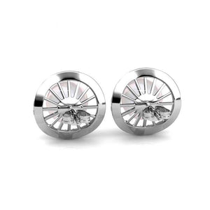 18K White Gold Pearl Crystal Earrings "Delia"