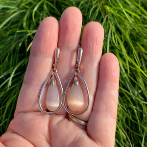 Rose Gold Earrings with Pale Gold Drop "Eldora"