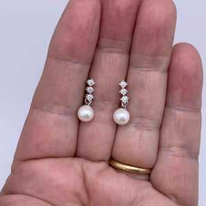 silver moissanite pearl earrings jewellery