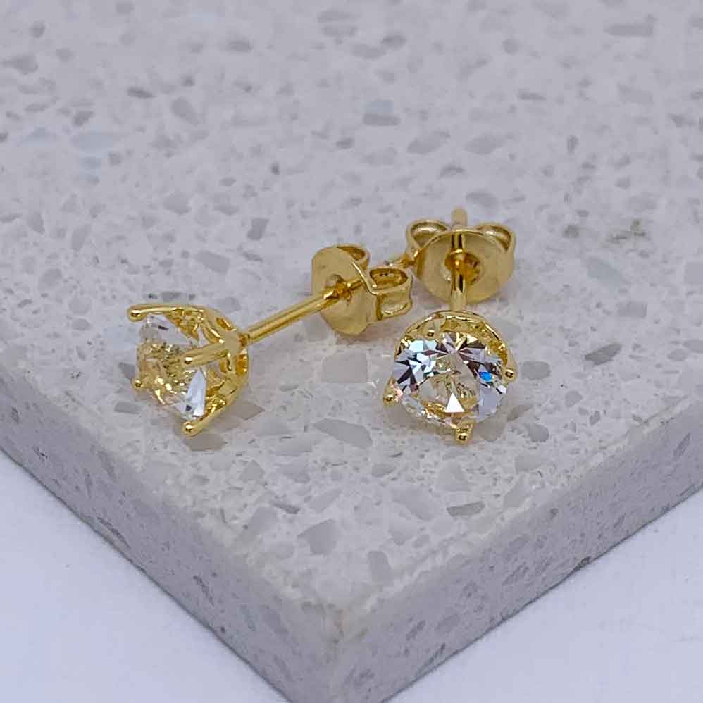gold crystal stud earrings jewellery
