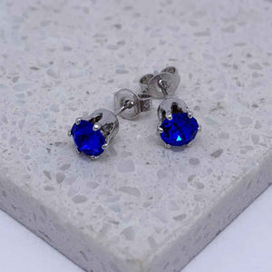 blue crystal stud earrings jewellery