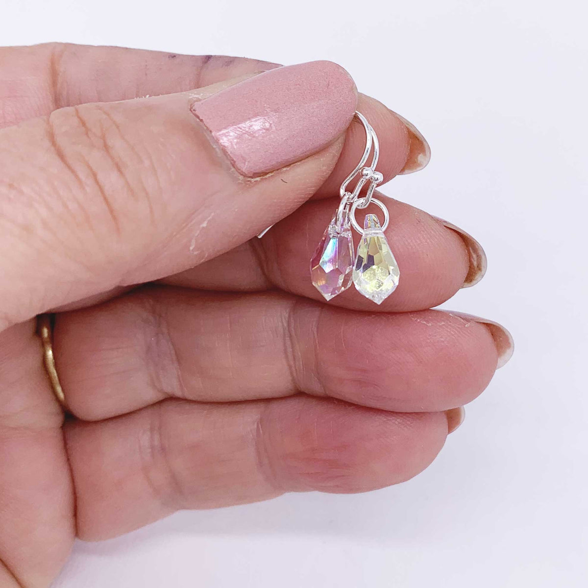 crystal silver earrings frenelle