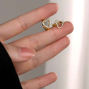 gold heart earrings frenelle