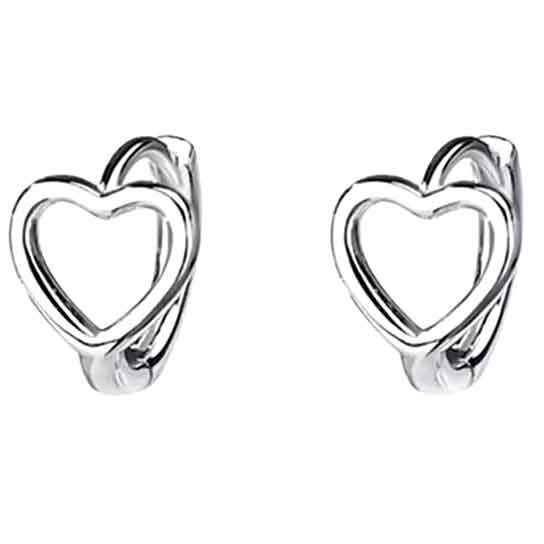 silver heart earrings 925