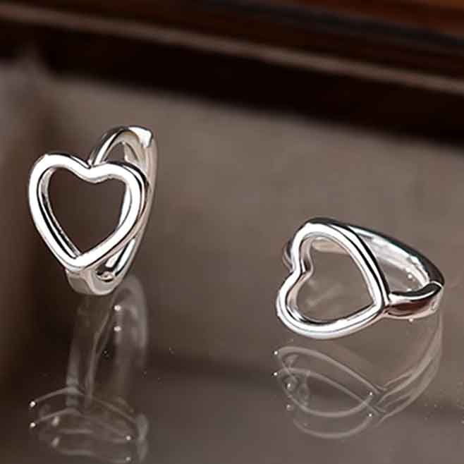 silver heart earrings jewellery