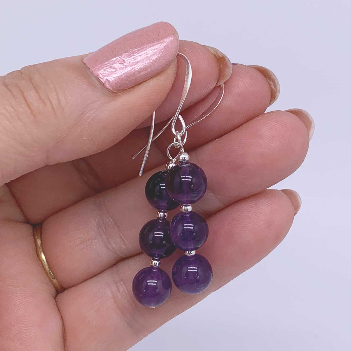 silver amethyst earrings frenelle