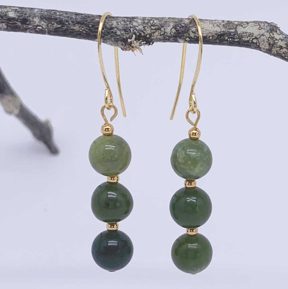 greenstone gold earrings