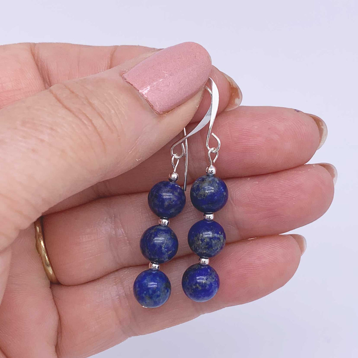 silver lapis lazuli earrings frenelle