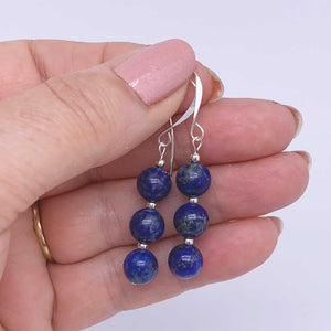 silver lapis lazuli earrings frenelle