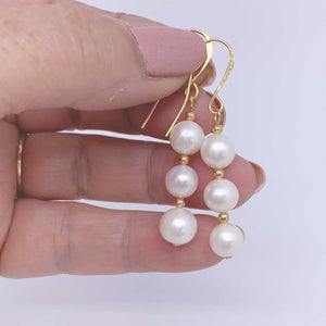 gold pearl drop earrings frenelle