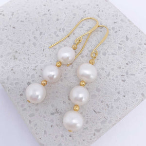 gold pearl drop earrings jewellery