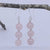 rose quartz silver earrings