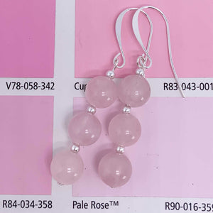 rose quartz silver earrings resene