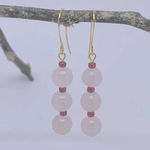 rose quartz earrings