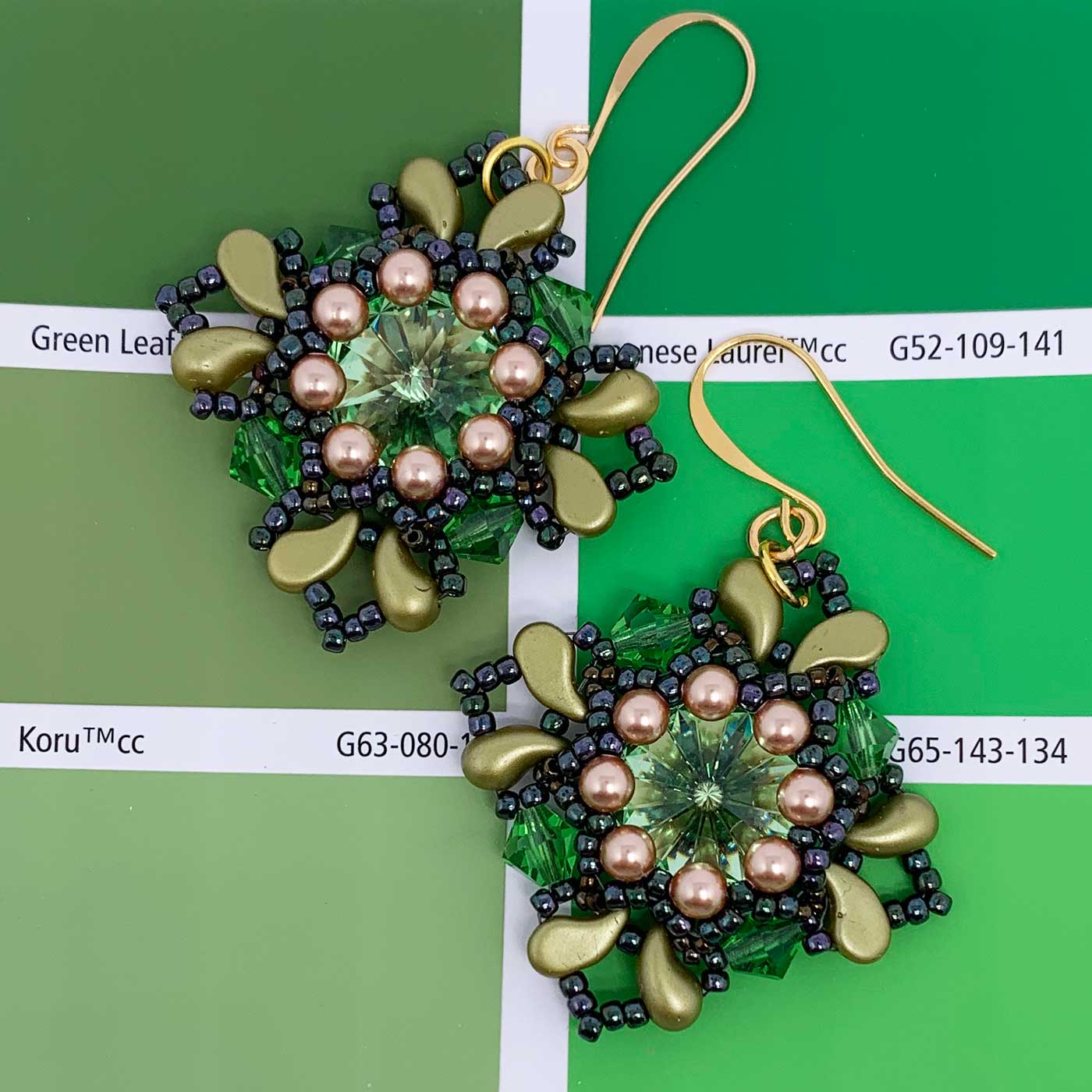 green statement earrings