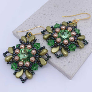 green statement earrings